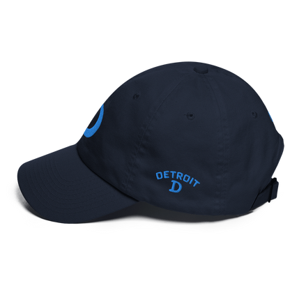 Detroit 'Old French D' Dad Hat (w/ Side Design) | Azure Embroidery