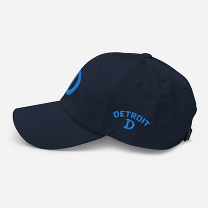 Detroit 'Old French D' Dad Hat (w/ Side Design) | Azure Embroidery