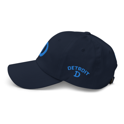 Detroit 'Old French D' Dad Hat (w/ Side Design) | Azure Embroidery