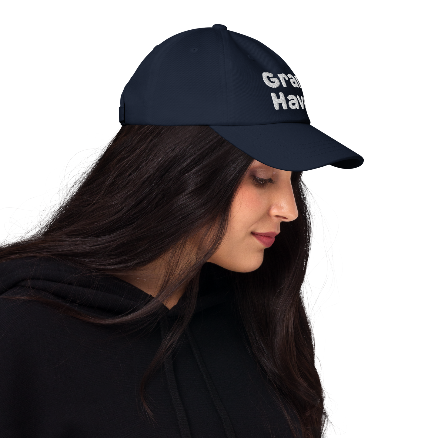 'Grand Haven' Dad Hat | White/Navy Embroidery