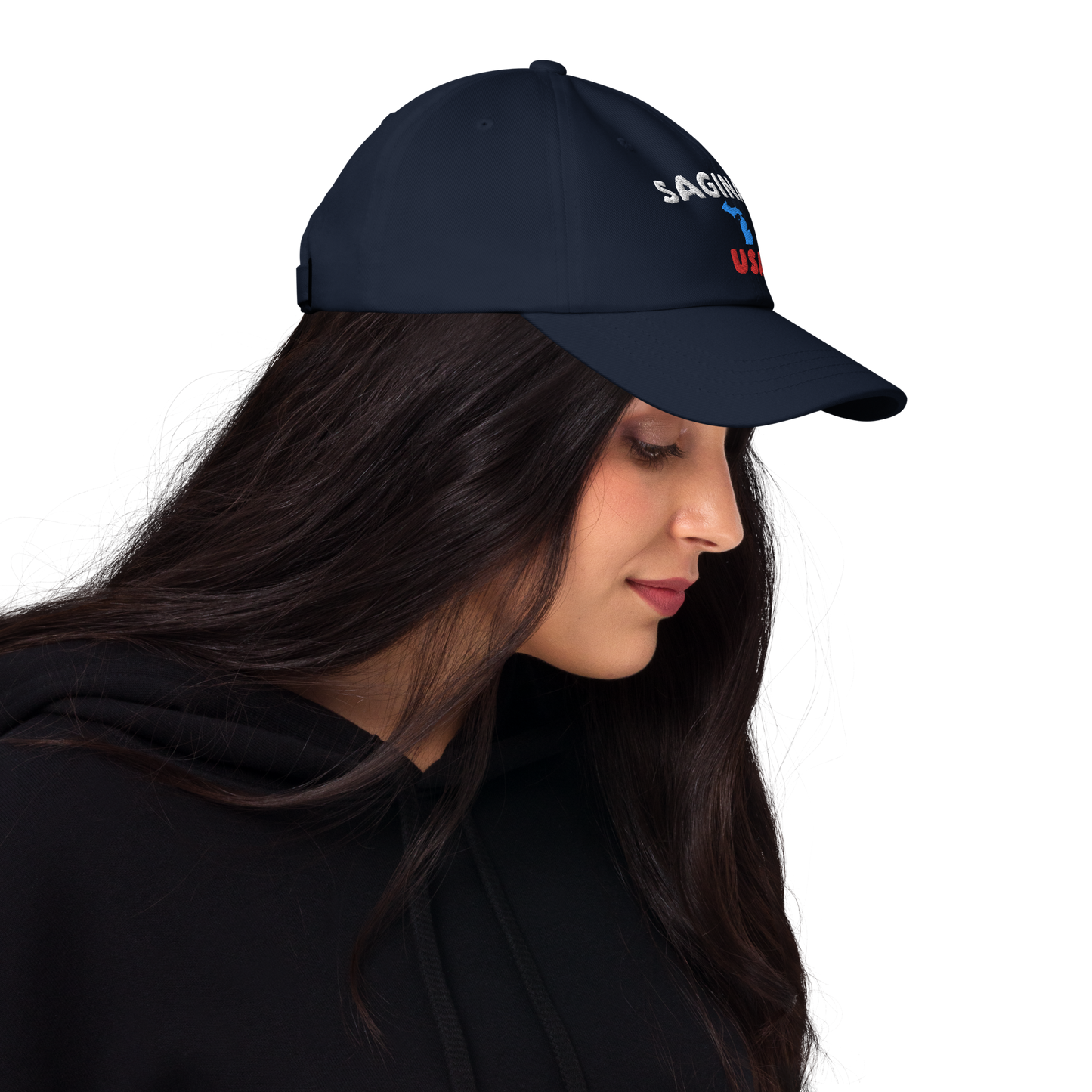 'Saginaw USA' Dad Hat (w/ Michigan Outline)