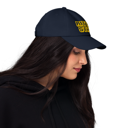 Michigan 'Mitten State' Dad Hat (Arcade Font) | Gold Embroidery