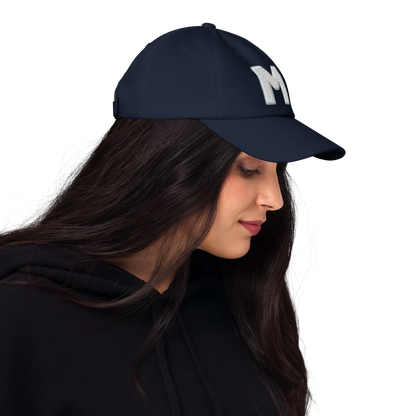 Michigan 'MI' Dad Hat (1940s Baseball Font)