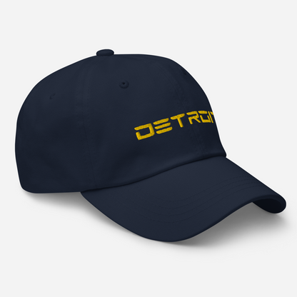 'Detroit' Dad Hat (Electric Font) | Gold Embroidery