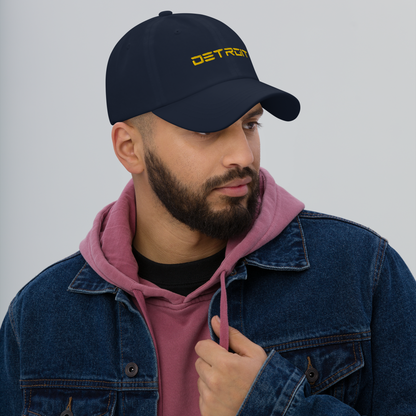 'Detroit' Dad Hat (Electric Font) | Gold Embroidery