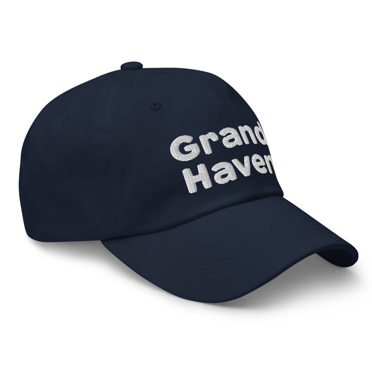 'Grand Haven' Dad Hat | White/Navy Embroidery