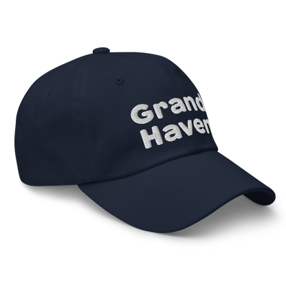 'Grand Haven' Dad Hat | White/Navy Embroidery