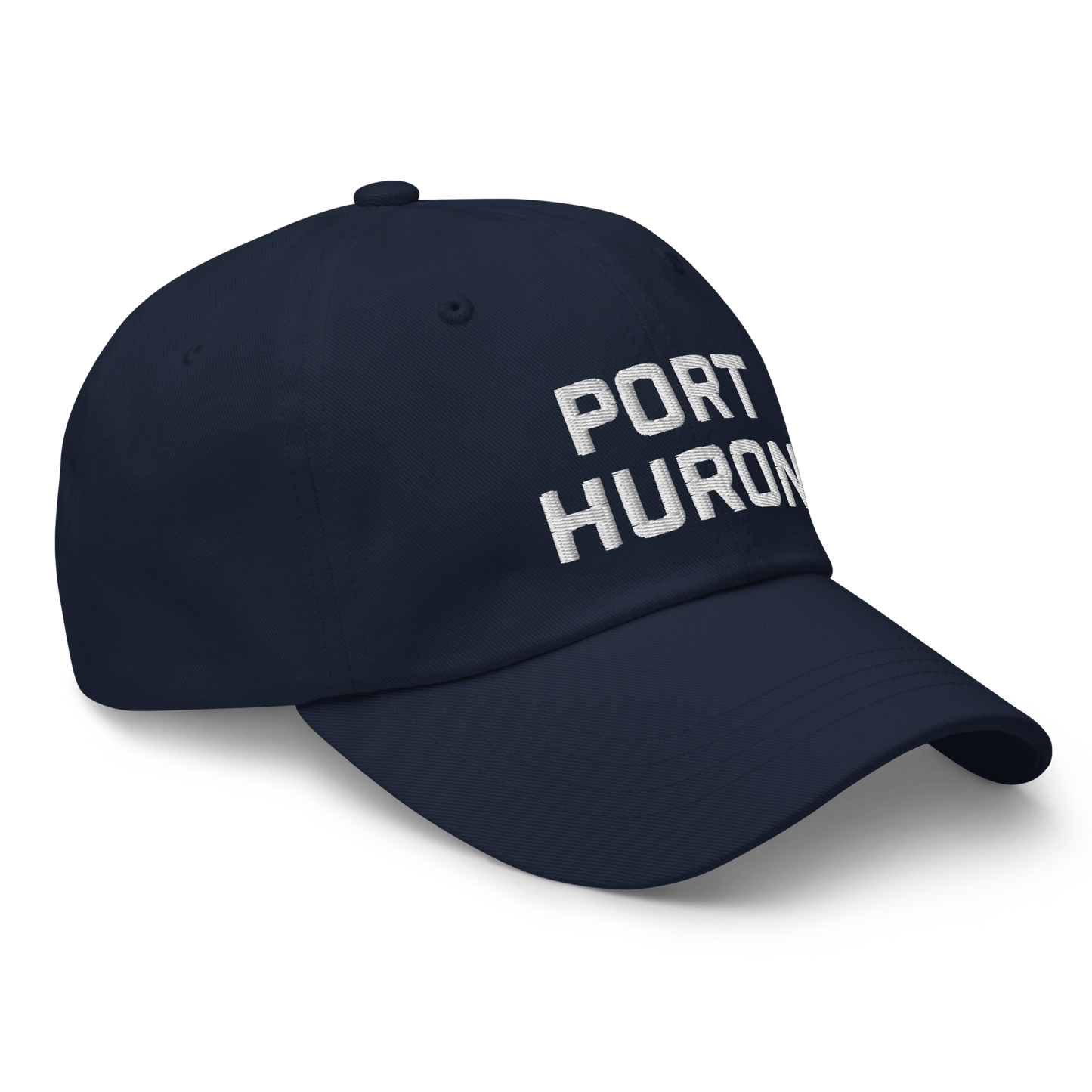 'Port Huron' Dad Hat | White/Black Embroidey