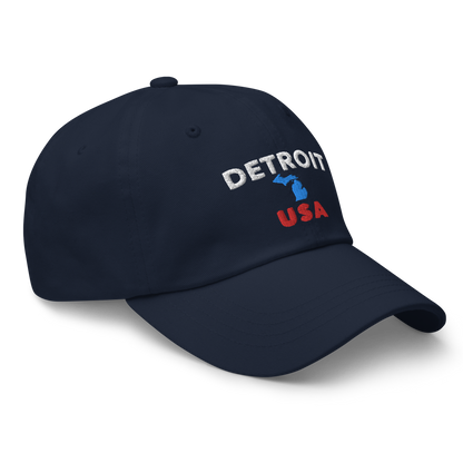 'Detroit USA' Dad Hat (w/ Michigan Outline)