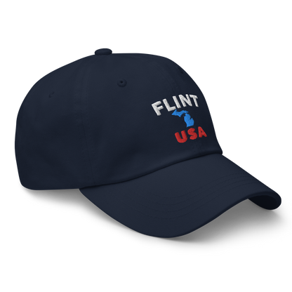 'Flint USA' Dad Hat (w/ Michigan Outline)