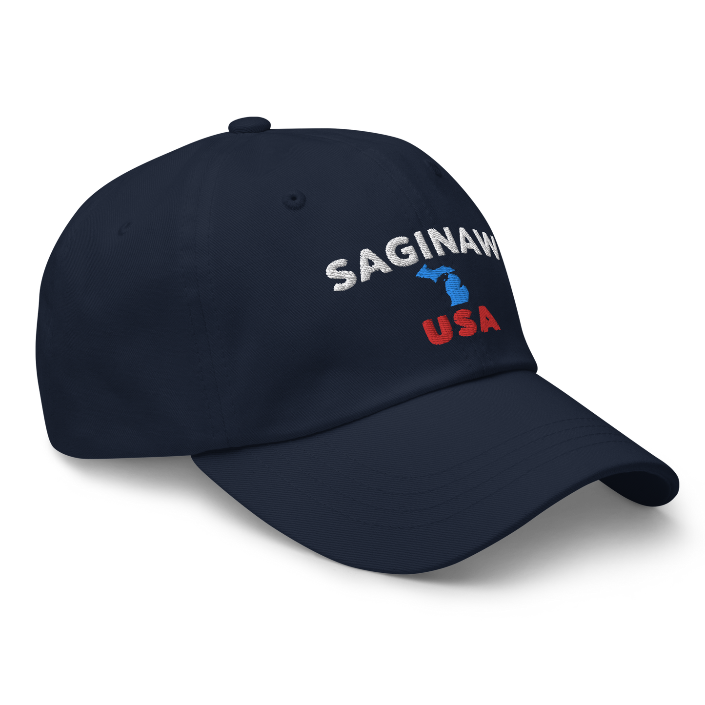 'Saginaw USA' Dad Hat (w/ Michigan Outline)