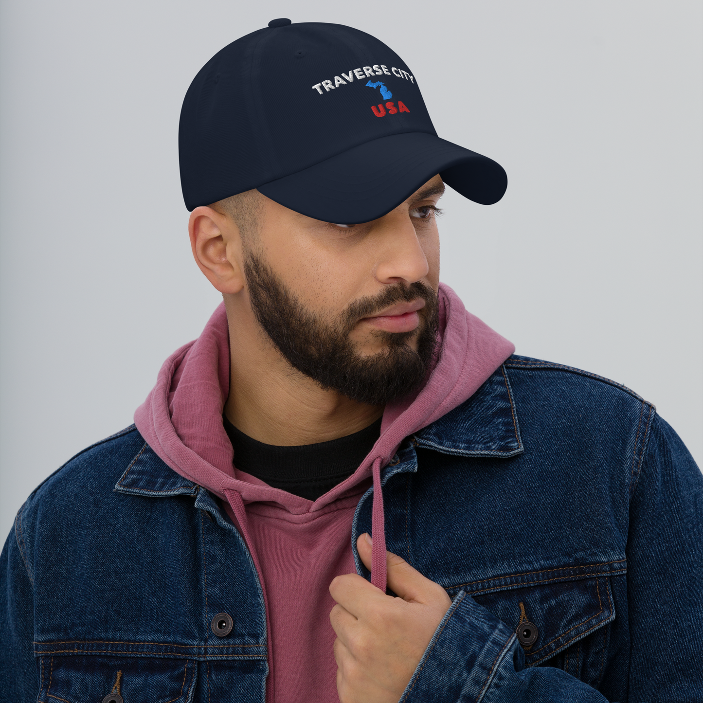 'Traverse City USA' Dad Hat (w/ Michigan Outline)