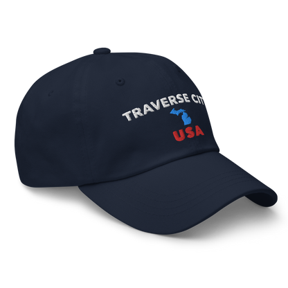 'Traverse City USA' Dad Hat (w/ Michigan Outline)