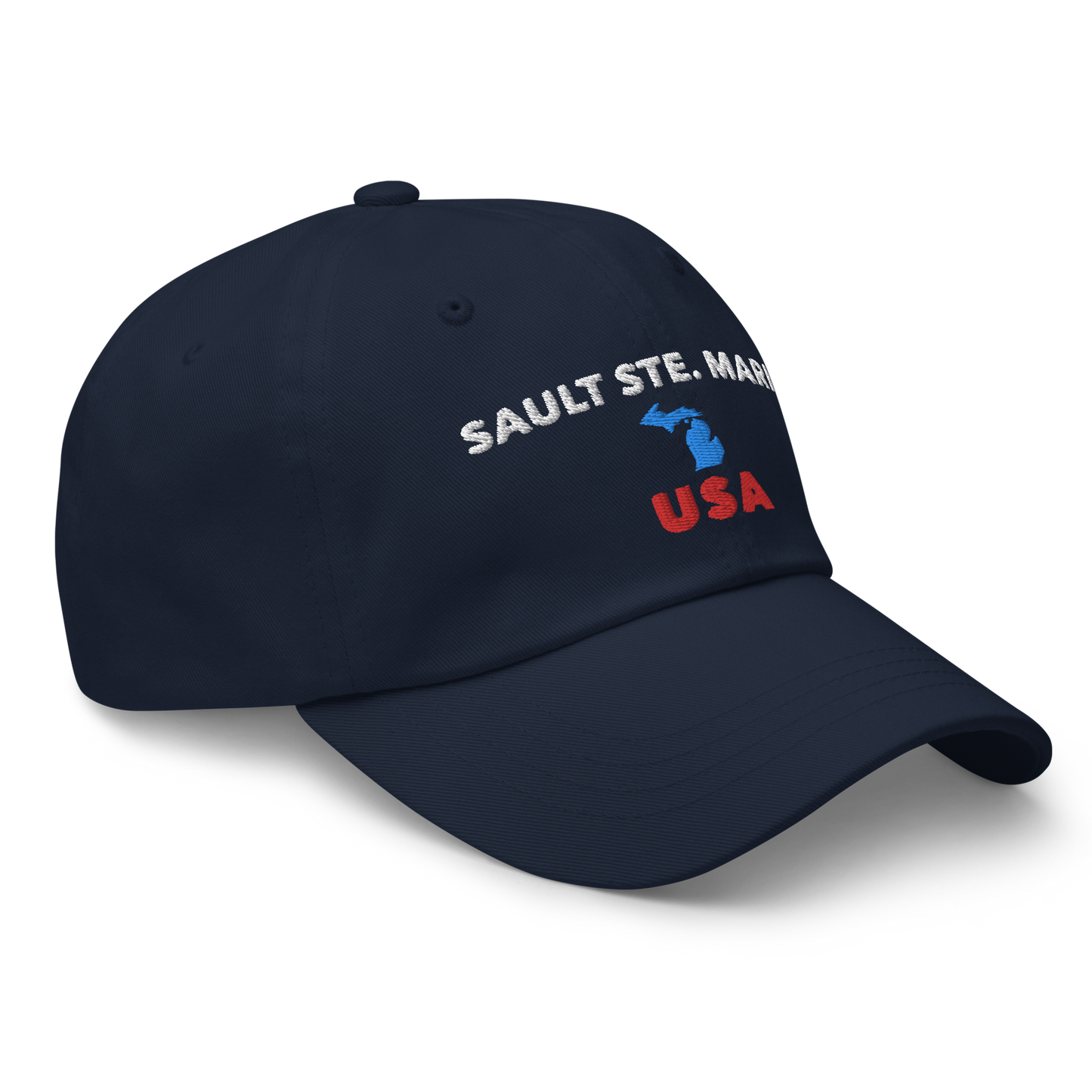 'Sault Ste. Marie USA' Dad Hat (w/ Michigan Outline)