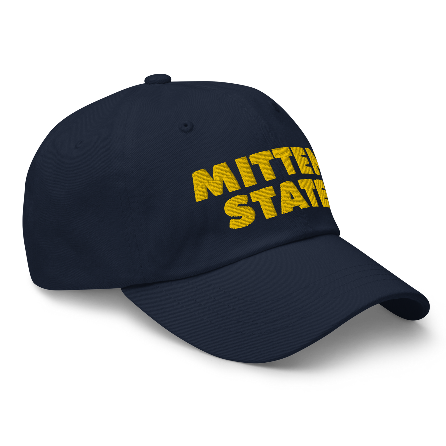 Michigan 'Mitten State' Dad Hat (Geometric Sans Font) | Gold Embroidery