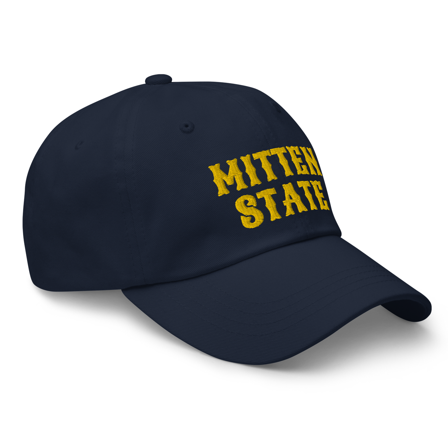 Michigan 'Mitten State' Dad Hat (Arcade Font) | Gold Embroidery