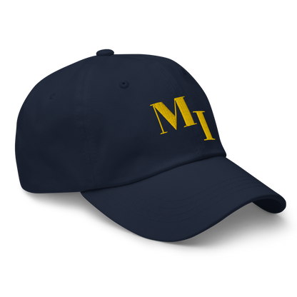 Michigan 'MI' Dad Hat (Didone Logotype) | Gold Embroidery