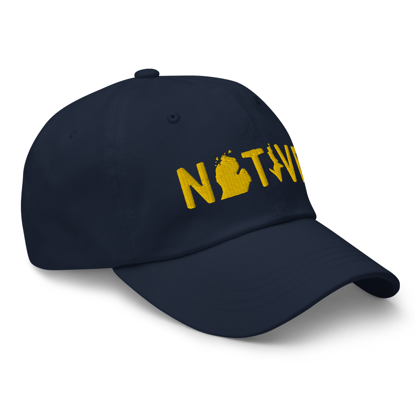 Michigan 'Native' Dad Hat (Licence Plate Font) | Gold Embroidery