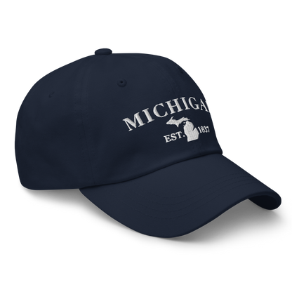 'Michigan EST 1837' Dad Hat (Didone Font)