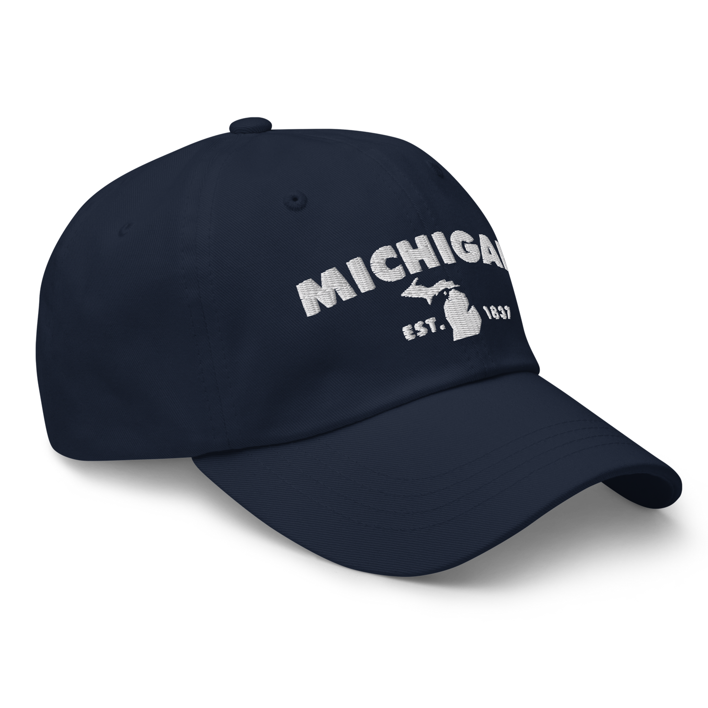 'Michigan EST 1837' Dad Hat (Geometric Sans Font)