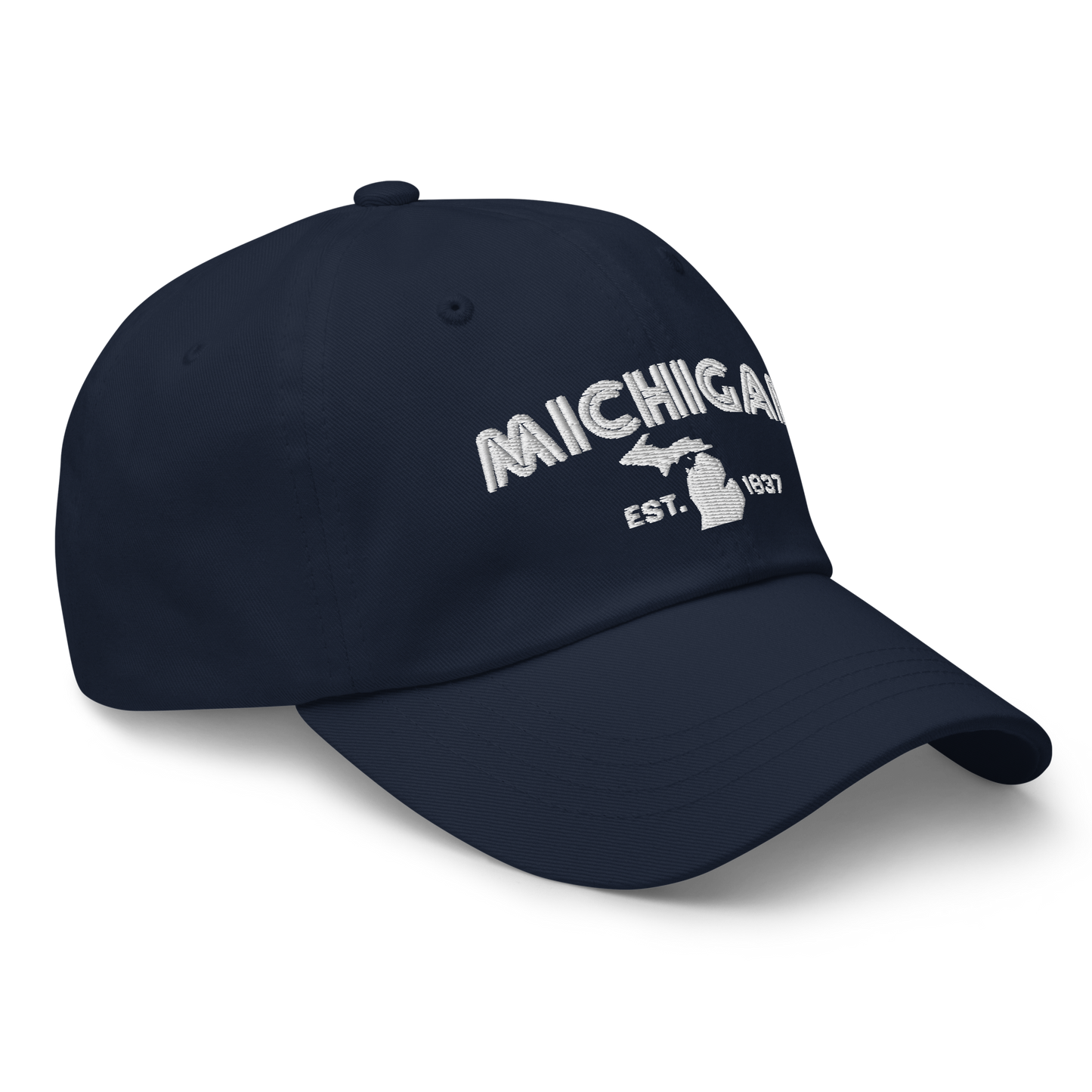 'Michigan EST 1837' Dad Hat (Metalpress Font)