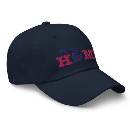 Michigan 'Home' Dad Hat (Typewriter Font) | Pink Embroidery