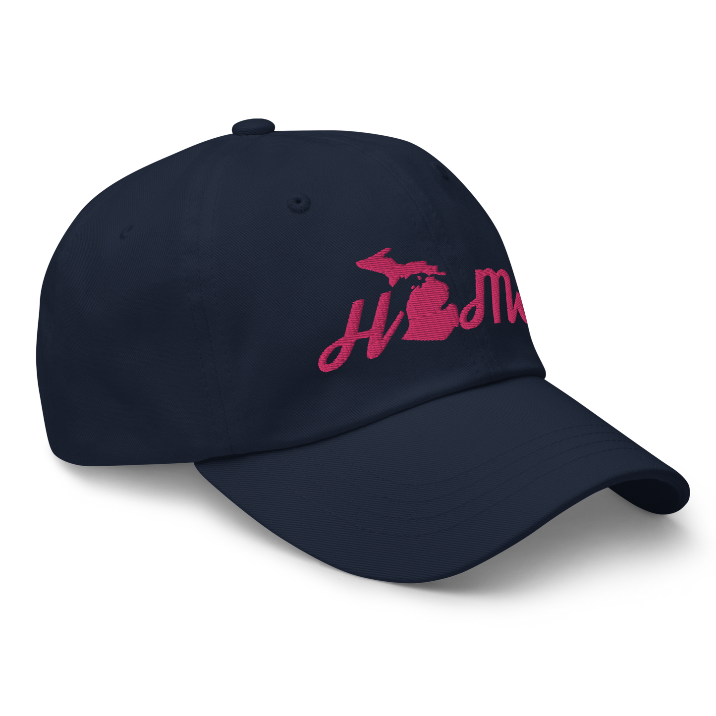 Michigan 'Home' Dad Hat (Script Font) | Pink Embroidery