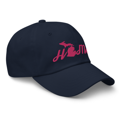 Michigan 'Home' Dad Hat (Script Font) | Pink Embroidery