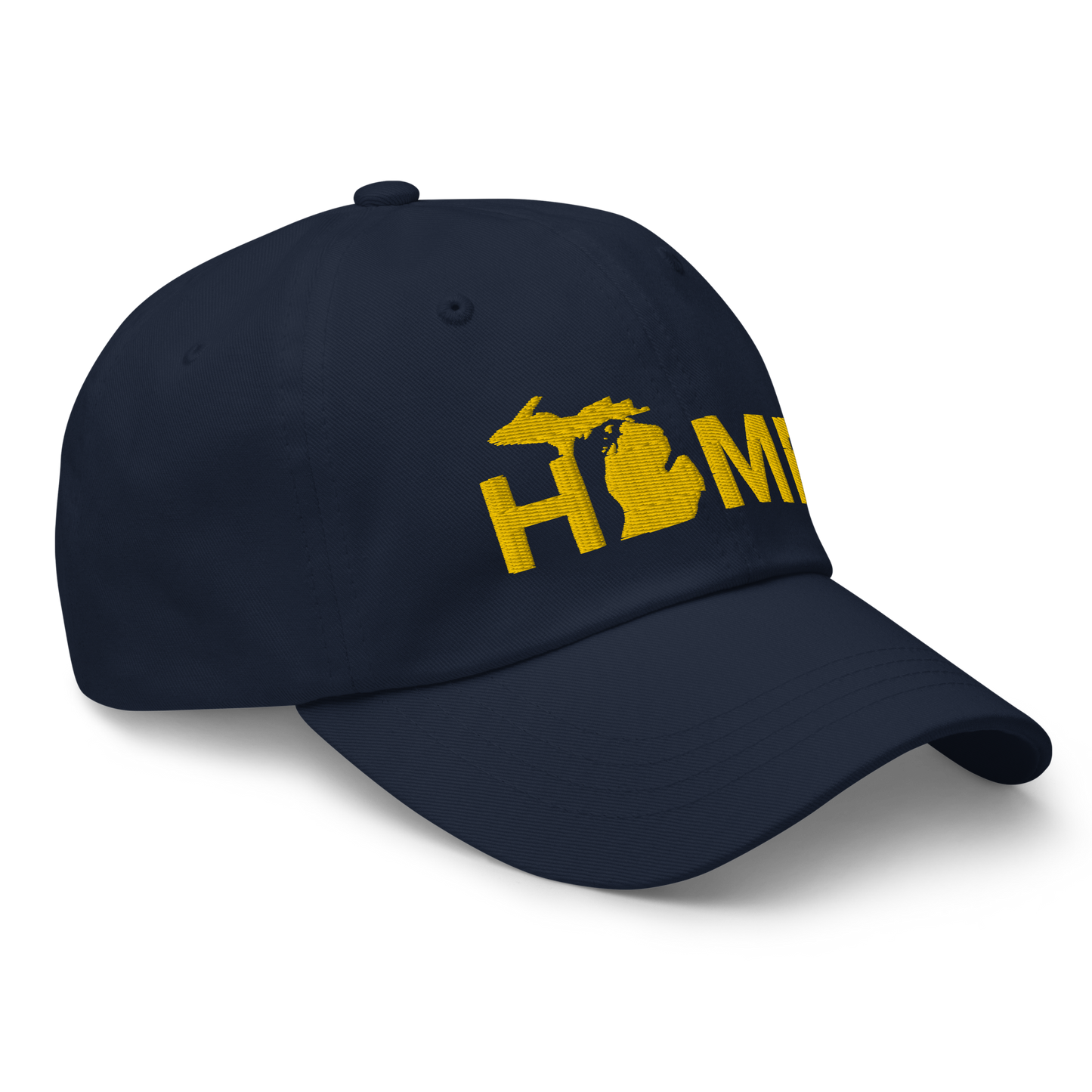 Michigan 'Home' Dad Hat (Geometric Sans Font) | Gold Embroidery