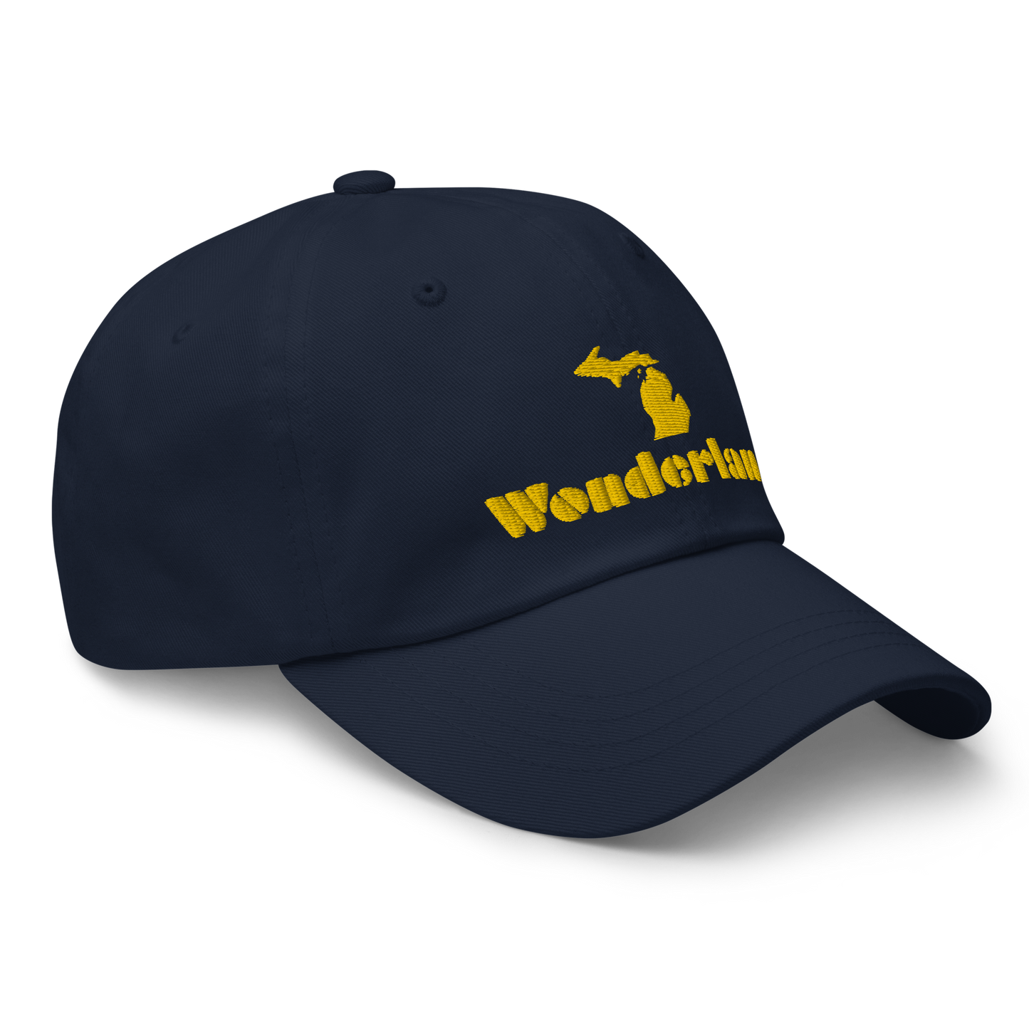 Michigan 'Wonderland' Dad Hat (Art Deco Font) [ Gold Embroidery