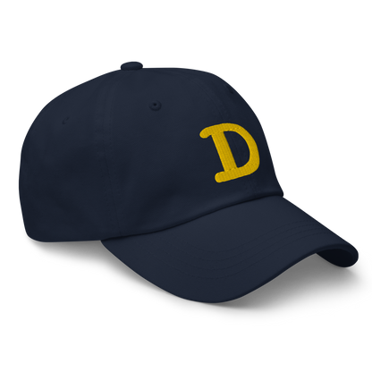 Detroit 'Old French D' Dad Hat (w/ Side Design) | Gold Embroidery