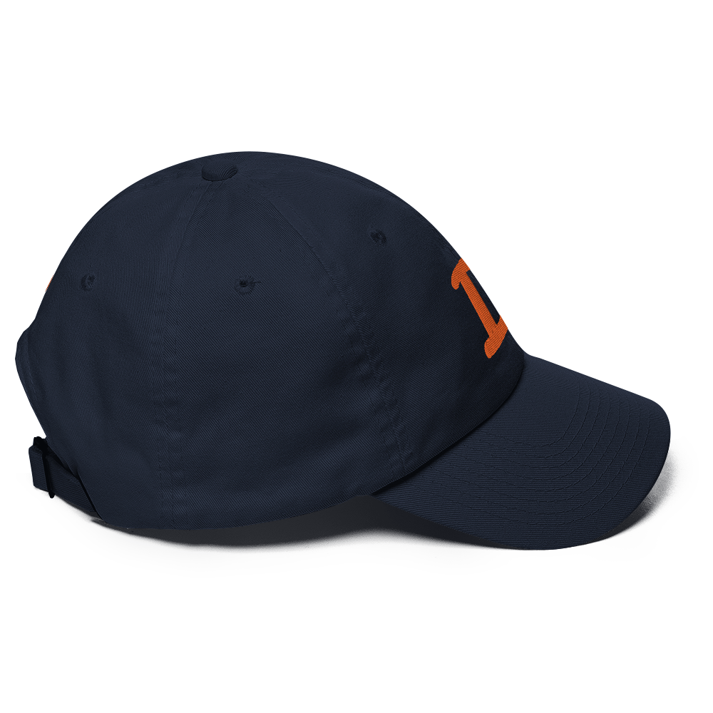 Detroit 'Old French D' Dad Hat (w/ Side Design) | Orange Embroidery