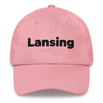 'Lansing' Dad Hat | White/Black Embroidery