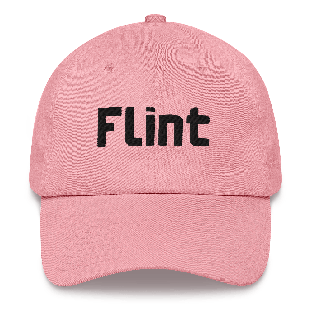 'Flint' Dad Hat | White/Black Embroidery