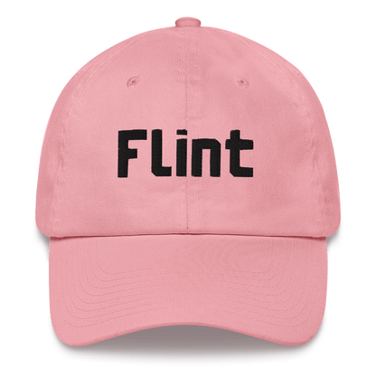 'Flint' Dad Hat | White/Black Embroidery