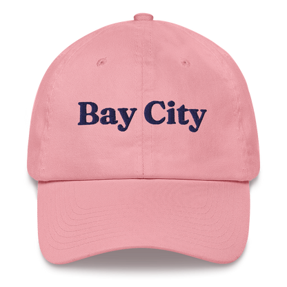 'Bay City' Dad Hat | White/Navy Embroidery