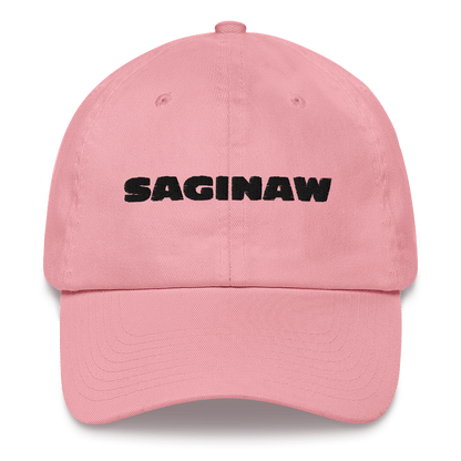 'Saginaw' Dad Hat | White/Black Embroidery