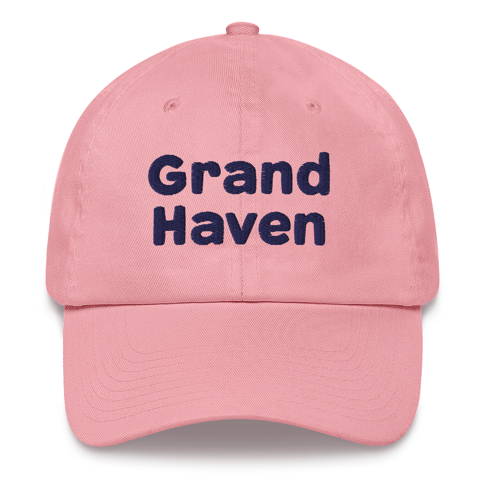 'Grand Haven' Dad Hat | White/Navy Embroidery