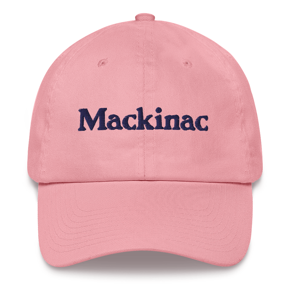 'Mackinac' Dad Hat | White/Navy Embroidery