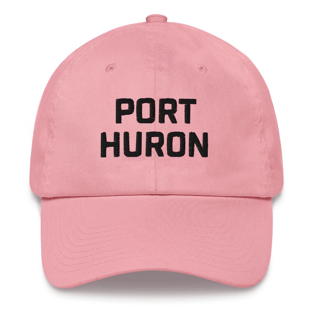 'Port Huron' Dad Hat | White/Black Embroidey