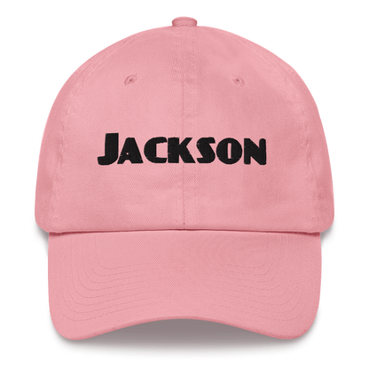 'Jackson' Dad Hat | White/Black Embroidery