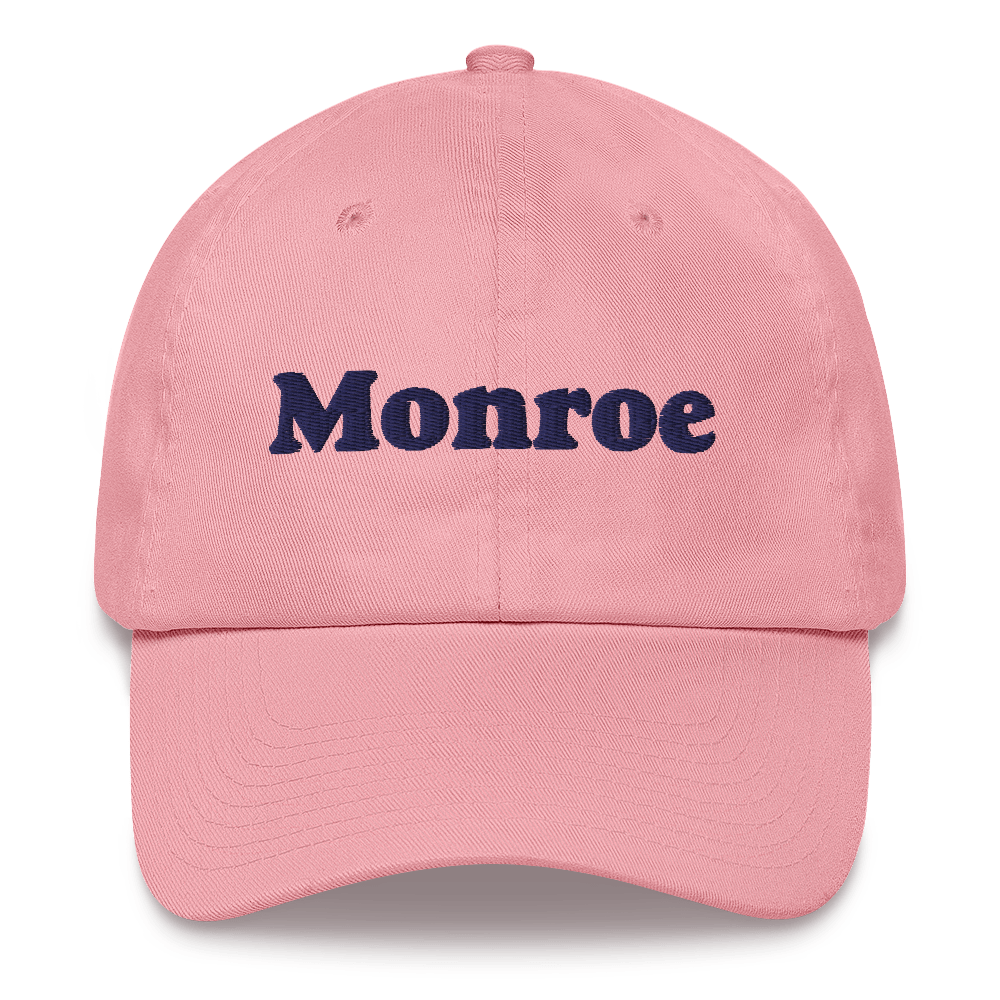 'Monroe' Dad Hat | White/Black Embroidery