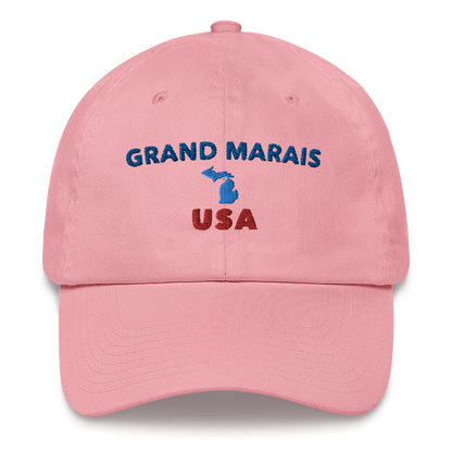 'Grand Marais USA' Dad Hat (w/ Michigan Outline)