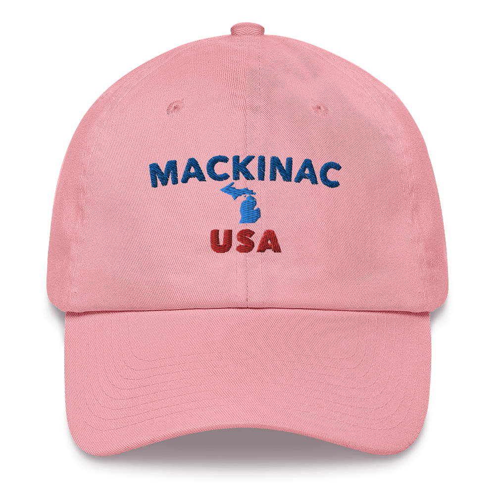 'Mackinac USA' Dad Hat (w/ Michigan Outline)