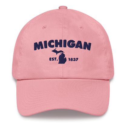 'Michigan EST 1837' Dad Hat (Geometric Sans Font)