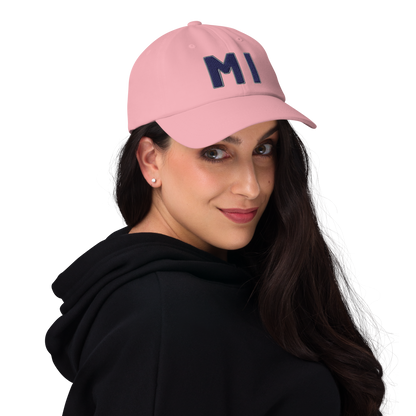 Michigan 'MI' Dad Hat (1940s Baseball Font)