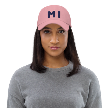 Michigan 'MI' Dad Hat (1940s Baseball Font)