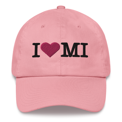 Michigan 'I ❤️ MI' Dad Hat (Typewriter Font)