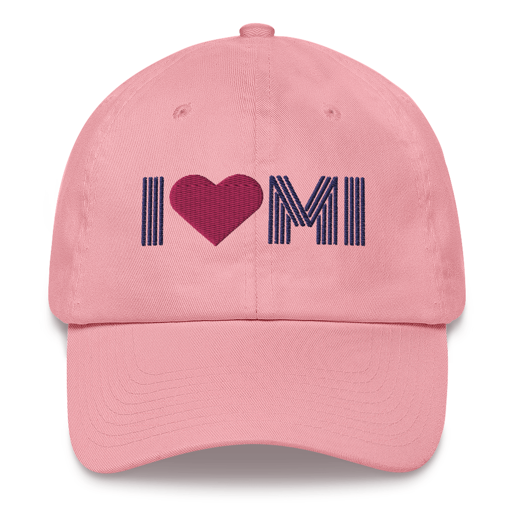 Michigan 'I ❤️ MI' Dad Hat (Metalpress Font)