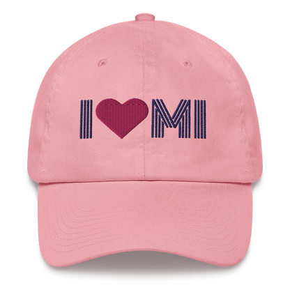 Michigan 'I ❤️ MI' Dad Hat (Metalpress Font)